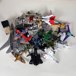 Mixed Lot Vintage Diecast Toy Airplanes Military Jets SR-71 F-14 WWII Jeep 30pc+